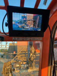 View from in the Cab with the Aerial Vision Safety Solutions screen